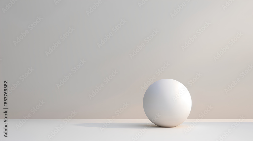 A 3D white ball with a subtle matte texture, placed against a smooth white background A 3D white ball with a subtle matte texture, placed against a smooth white background