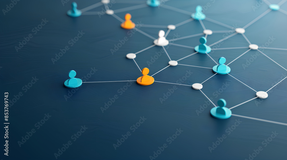 a minimalist image with people icons connected by lines of varying styles a minimalist image with people icons connected by lines of varying styles