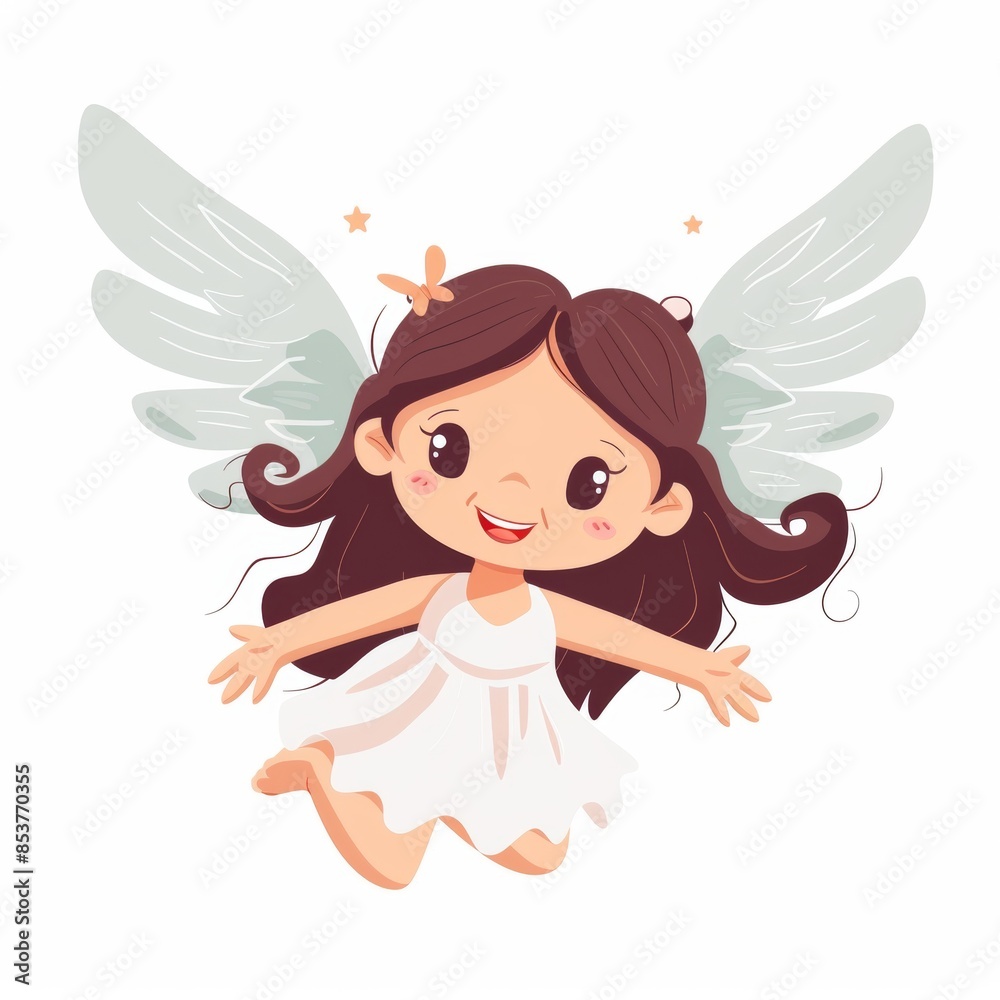 Cute cartoon character angel with wings Cute cartoon character angel with wings