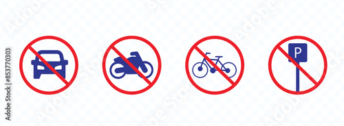 Public parking vector icon for car, motorbike and bicycle sign symbol illustration
