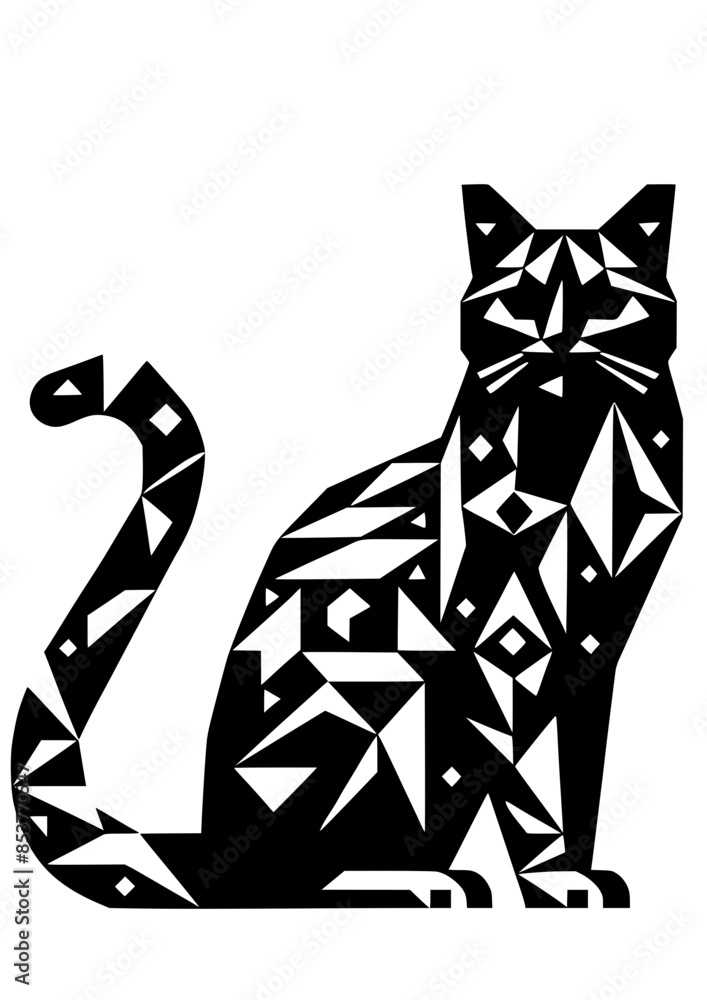 Cat Head SVG, Geometric Cat, Cat PNG, Geometric Animal SVG, Cat ...