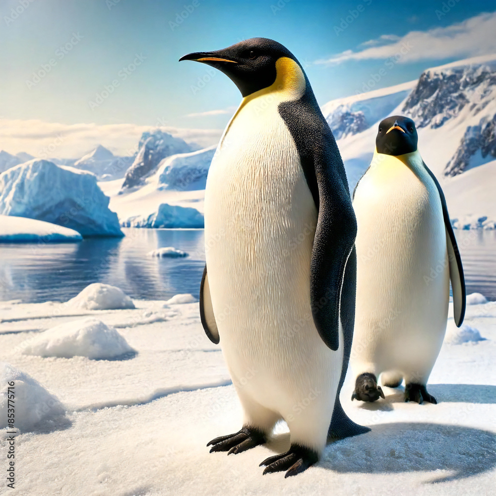 Fototapeta premium コウテイペンギン夫婦[GenerativeAI]