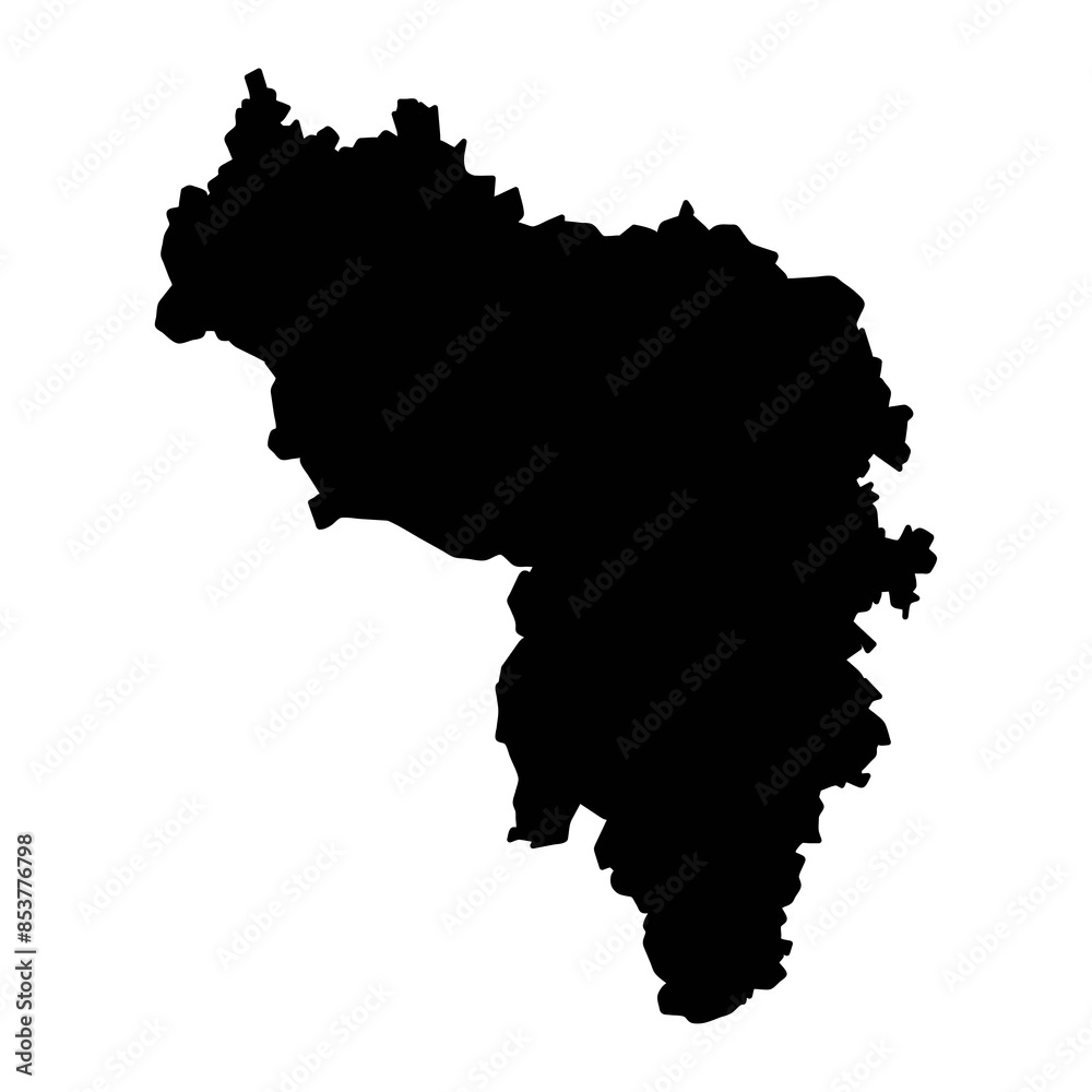 Belgorod Oblast map, administrative division of Russia. Vector illustration.