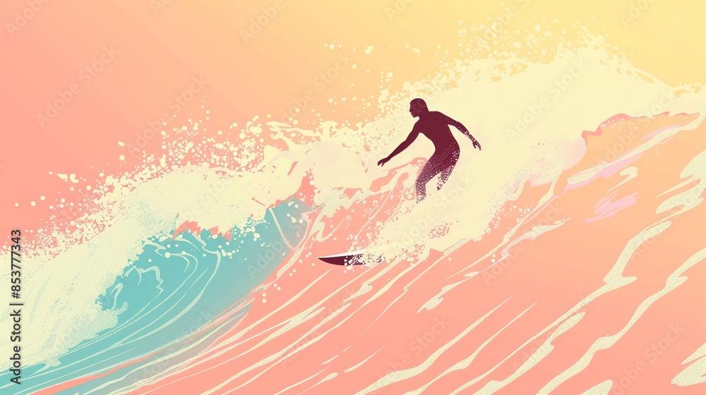 Abstract background template of a surfer surfing with tides. Abstract background template of a surfer surfing with tides.