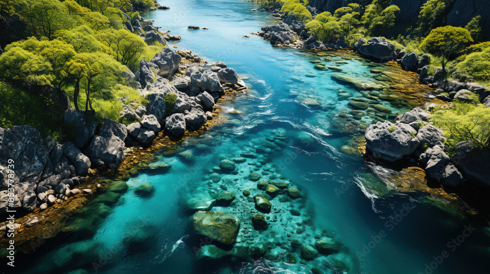 Contemporary River Lake Flow In The Rain Forest Drone Shot Landscape Background Contemporary River Lake Flow In The Rain Forest Drone Shot Landscape Background