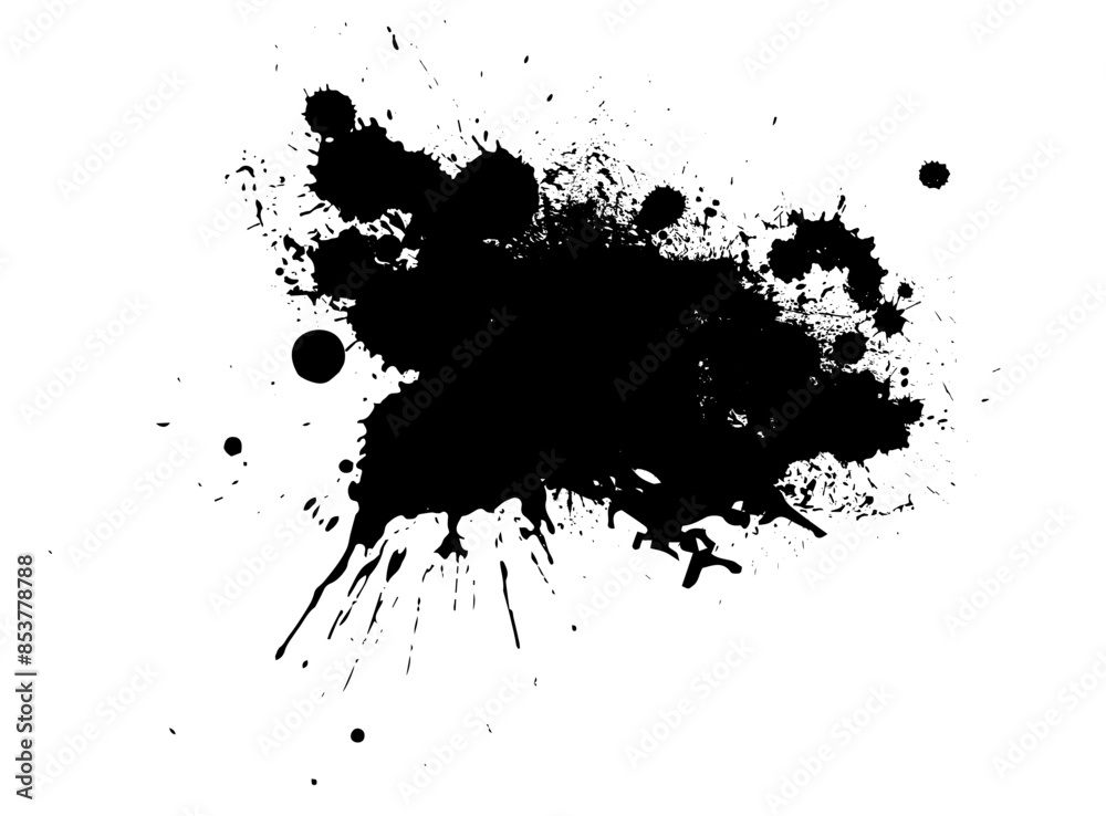 Abstract black blot object. hand drawing. Not AI. Vector illustration.