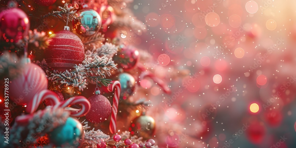 Christmas Tree Ornaments Close-up Christmas Tree Ornaments Close-up