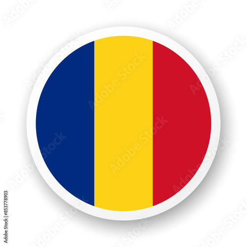 Flag of Romania flat icon. Round vector element with shadow. Best for mobile apps, UI and web design. Free Download Flag of Romania flat icon. Round vector element with shadow. Best for mobile apps, UI and web design. - GFXLoad