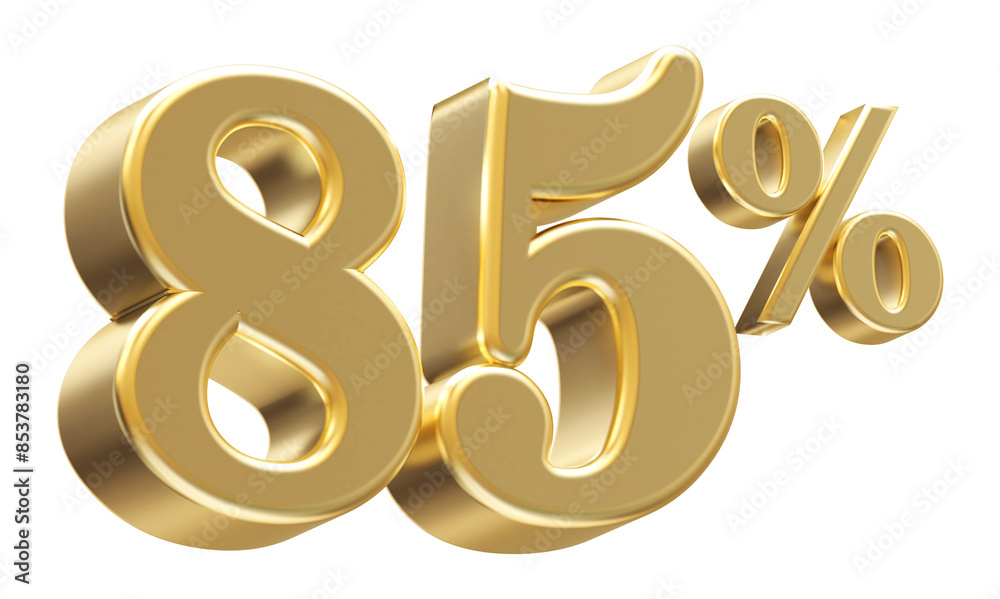 85 Percent Off Sale Gold Number 3D 85 Percent Off Sale Gold Number 3D