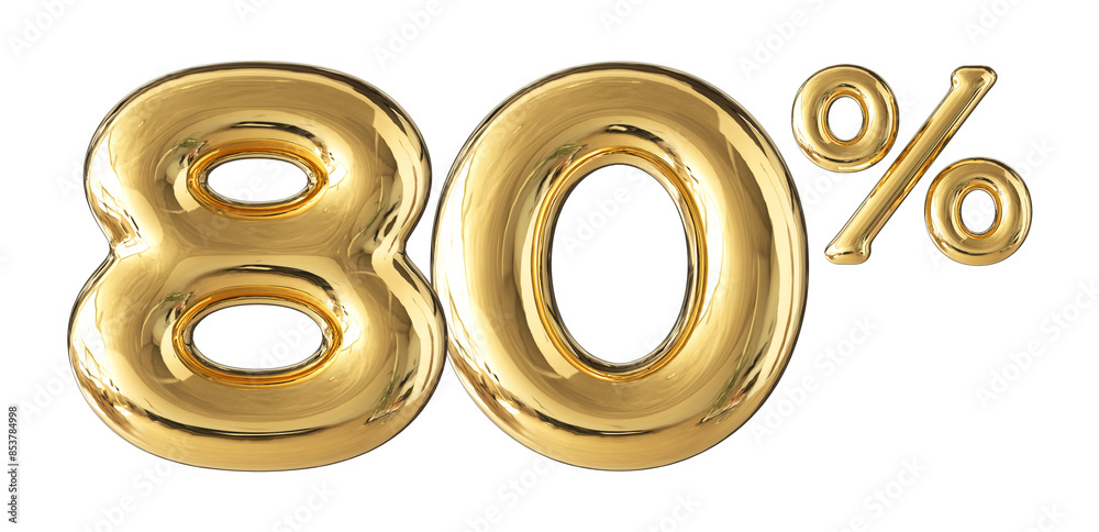80 Percent Off Sale Gold Number 3D 80 Percent Off Sale Gold Number 3D