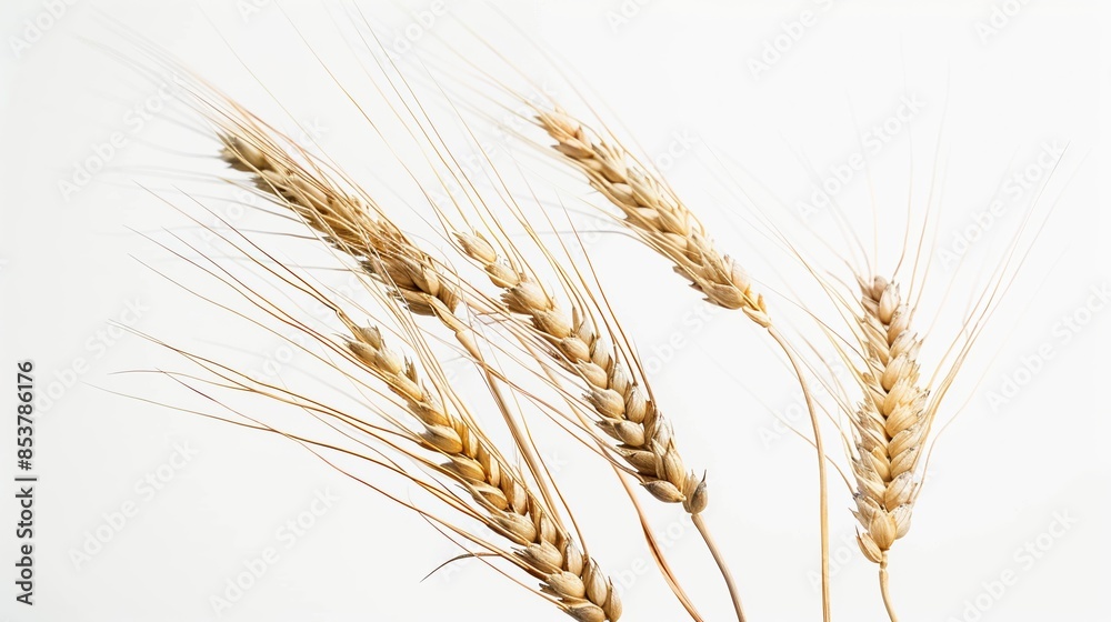 Golden wheat ear over white background. Golden wheat ear over white background.