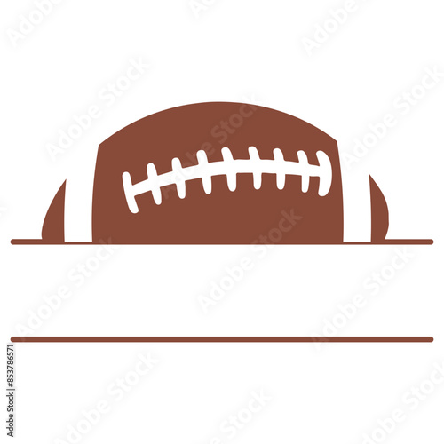 american football monogram, split border