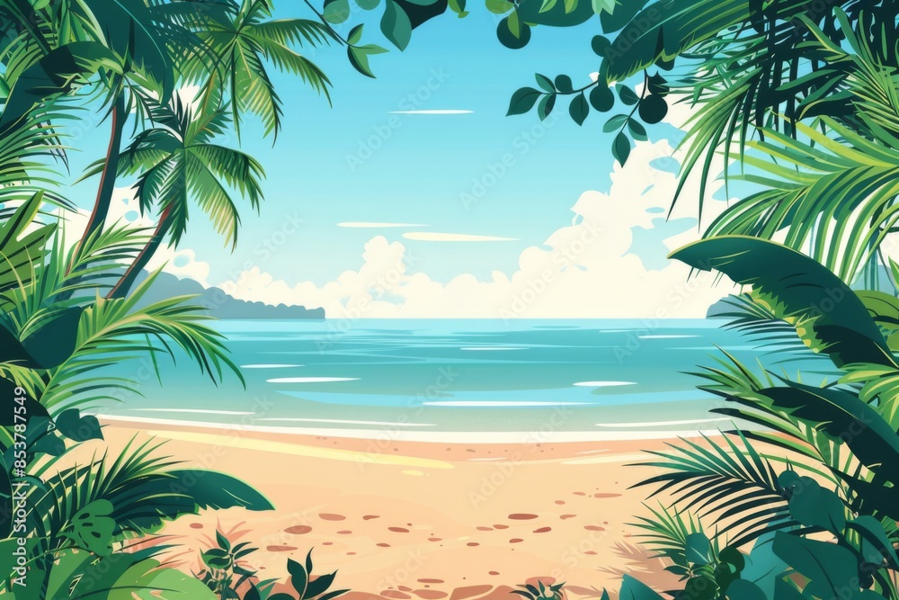 Fototapeta premium Summer Background illustration created with Generative AI