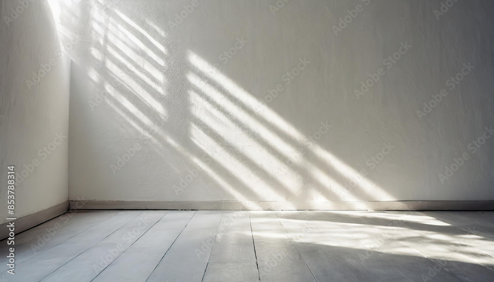 light background of white empty wall with shadows, highlights and sun rays, summer spring background cover wallpaper for product presentation, abstract minimalistic light background of white empty wall with shadows, highlights and sun rays, summer spring background cover wallpaper for product presentation, abstract minimalistic