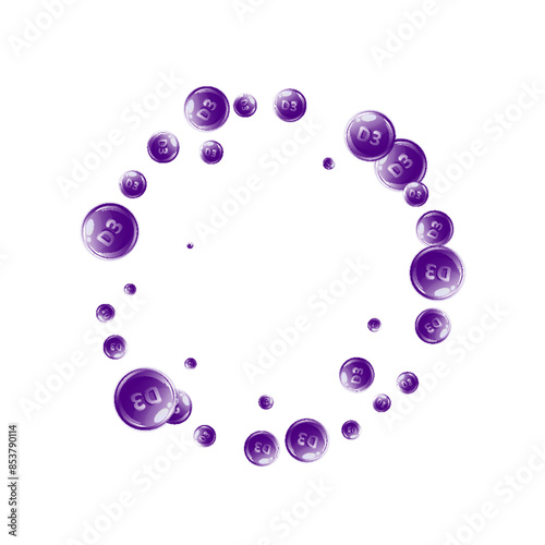 Vitamin D3 round capsules.