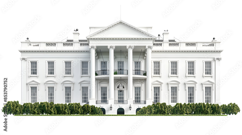 Fototapeta premium The Whitehouse Isolated on a White Background