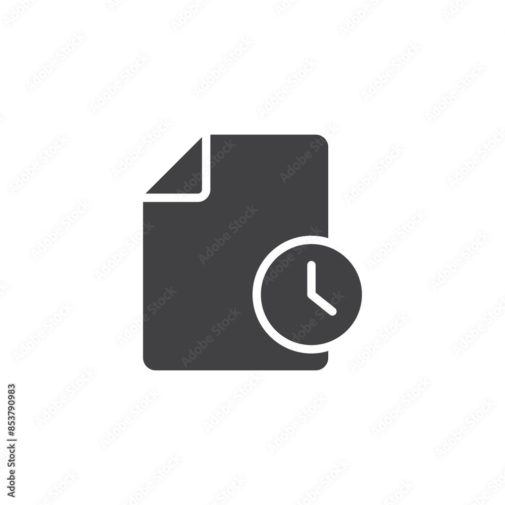 File with a clock vector icon File with a clock vector icon