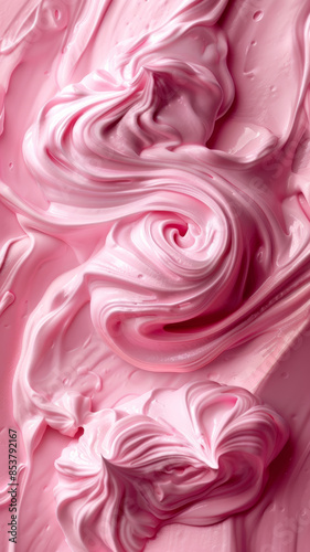 Delicious Pink Ice Cream Close-Up on Textured Background