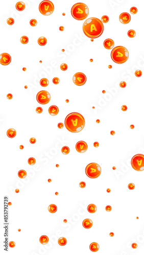 Vitamin A round capsules scattered randomly.