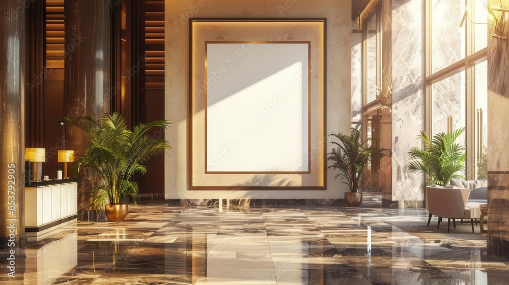 blank advertising mockup displayed in elegant hotel interior generative ai illustration for marketing design blank advertising mockup displayed in elegant hotel interior generative ai illustration for marketing design