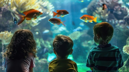 children watching fish at aquarium curiosity and wonder