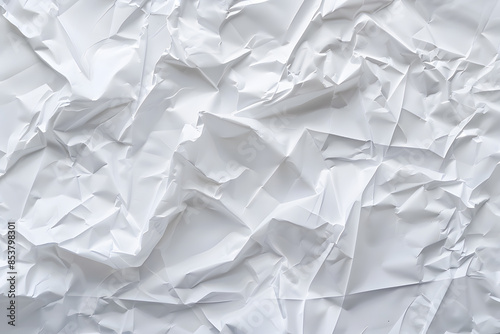 "Crumpled White Paper with Blank Space"