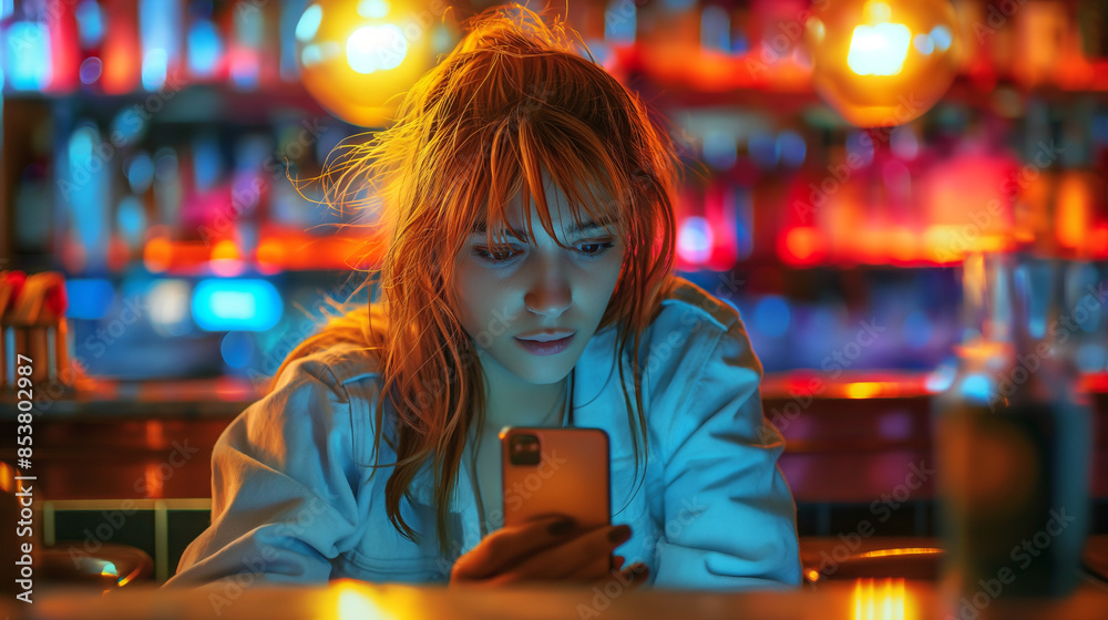 Young woman using a smartphone.