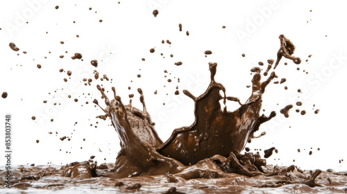 Splashing mud on white background