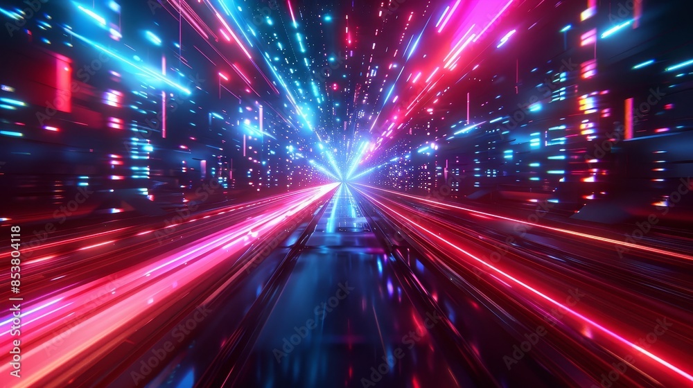 A bright, colorful, and futuristic cityscape with a long, winding road A bright, colorful, and futuristic cityscape with a long, winding road