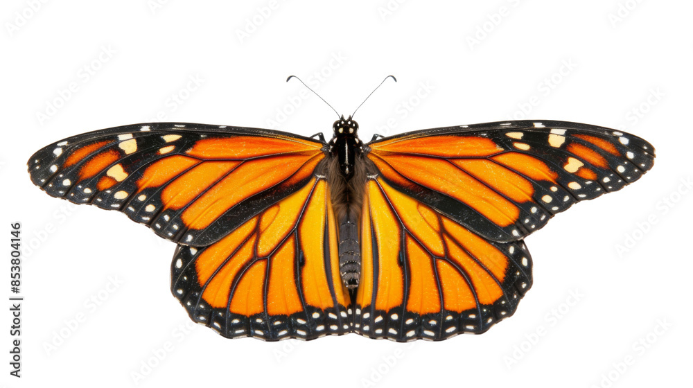 Fototapeta premium Butterfly orange on white background