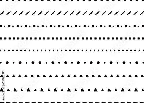 イラスト素材：ライン素材のあしらい　手書きのシンプルでかわいい罫線. simple hand draw borders