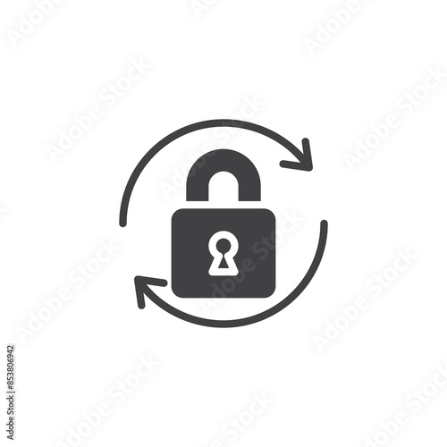 Padlock with a circular arrows vector icon
