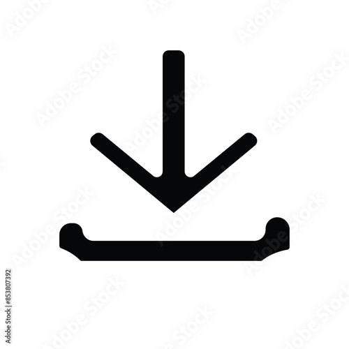 Black download icon . Download button in black. Download files icons vector. simple black download icon isolated on white background. Arrow downloading icon. Vector illustration