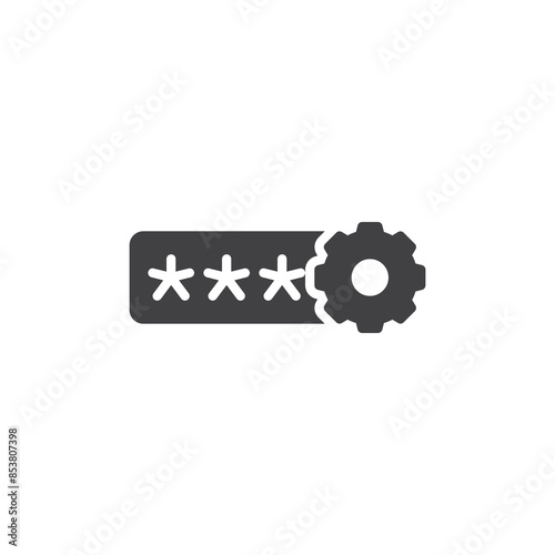 Gear and password code vector icon