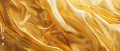 Waves of luxurious golden silk undulate seamlessly, creating an opulent and elegant texture that exudes warmth and richness.