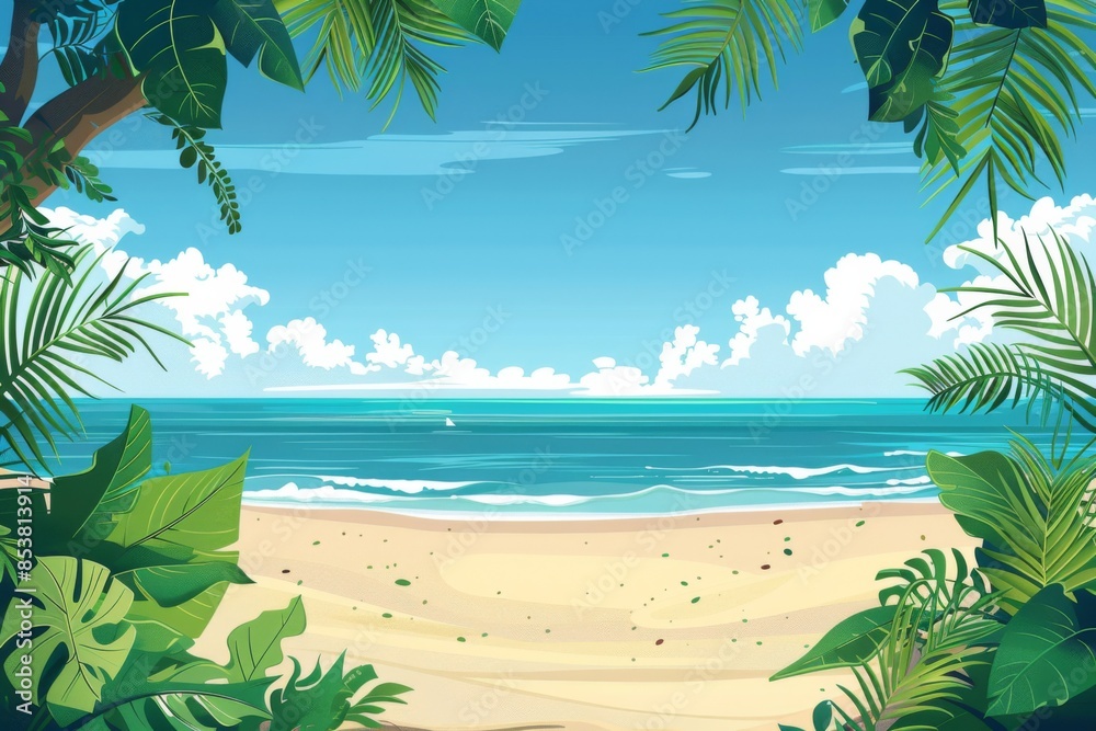 Obraz premium Summer Background illustration created with Generative AI