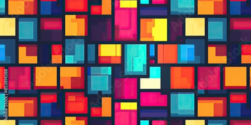 Colorful Geometric Grid Design