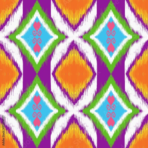 Ethnic abstract ikat art. Aztec ornament print. geometric ethnic pattern seamless color oriental. Design for background ,curtain, carpet, wallpaper, clothing, wrapping, Batik, vector illustration.