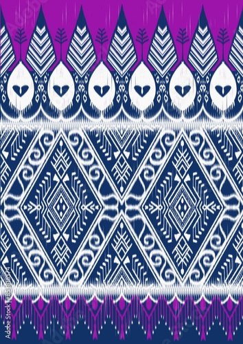 Ethnic abstract ikat art. Aztec ornament print. geometric ethnic pattern seamless color oriental. Design for background ,curtain, carpet, wallpaper, clothing, wrapping, Batik, vector illustration.