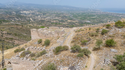 Acrocorinth fortress, Upper Corinth, the acropolis of ancient Corinth Peloponnese, Greece