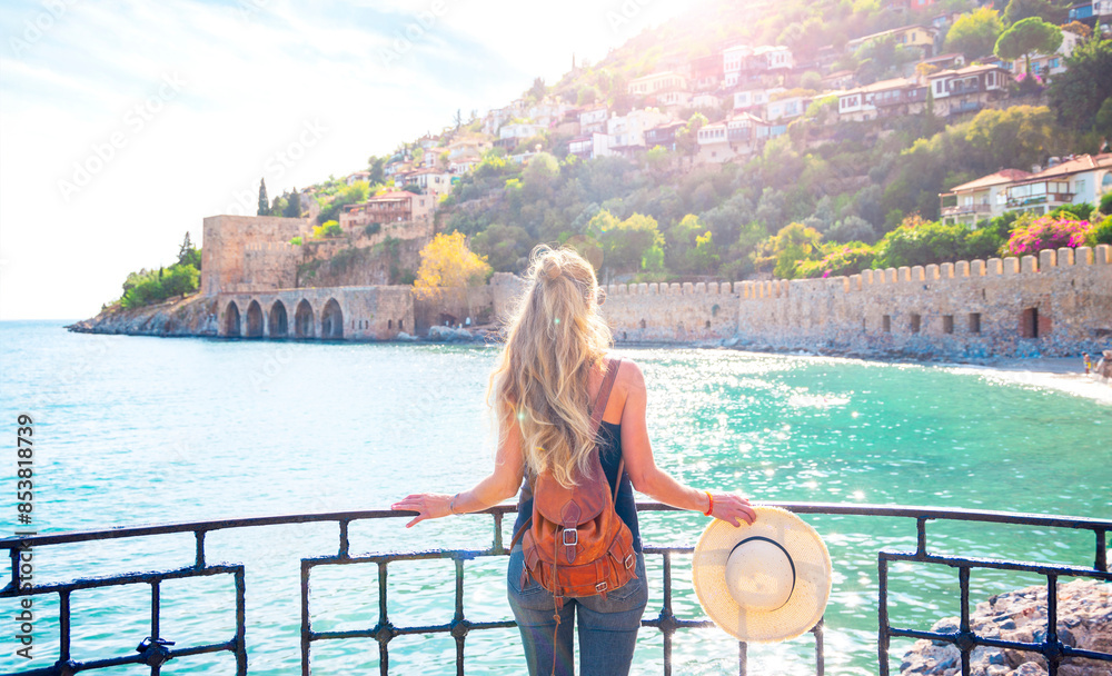 Fototapeta premium Road trip, travel destination, tour tourism in Turkey- Alanya city near Antalya