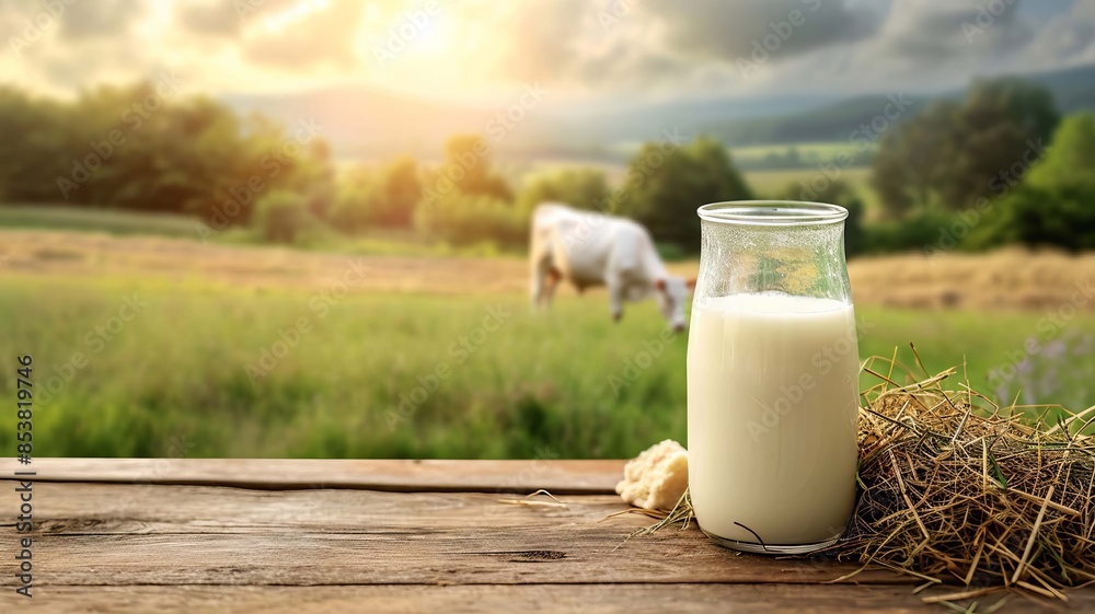 A cup of milk. selective focus. Generative AI, A cup of milk. selective focus. Generative AI,