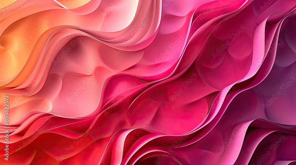 Fototapeta premium Smooth red and orange abstract layered waves