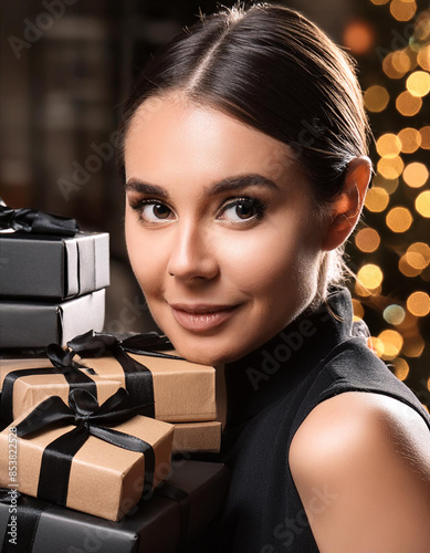 sale, gift, black friday, woman, shopping, friday, black, consumer, buyer, buy, festive, gold, coupon, deal, excited, giving, lady, product, smile, tag, celebrate, elegance, party, pretty, shopper, 