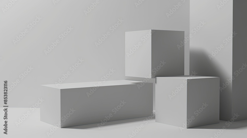 Monochrome Geometric Shapes with Dramatic Shadows Monochrome Geometric Shapes with Dramatic Shadows
