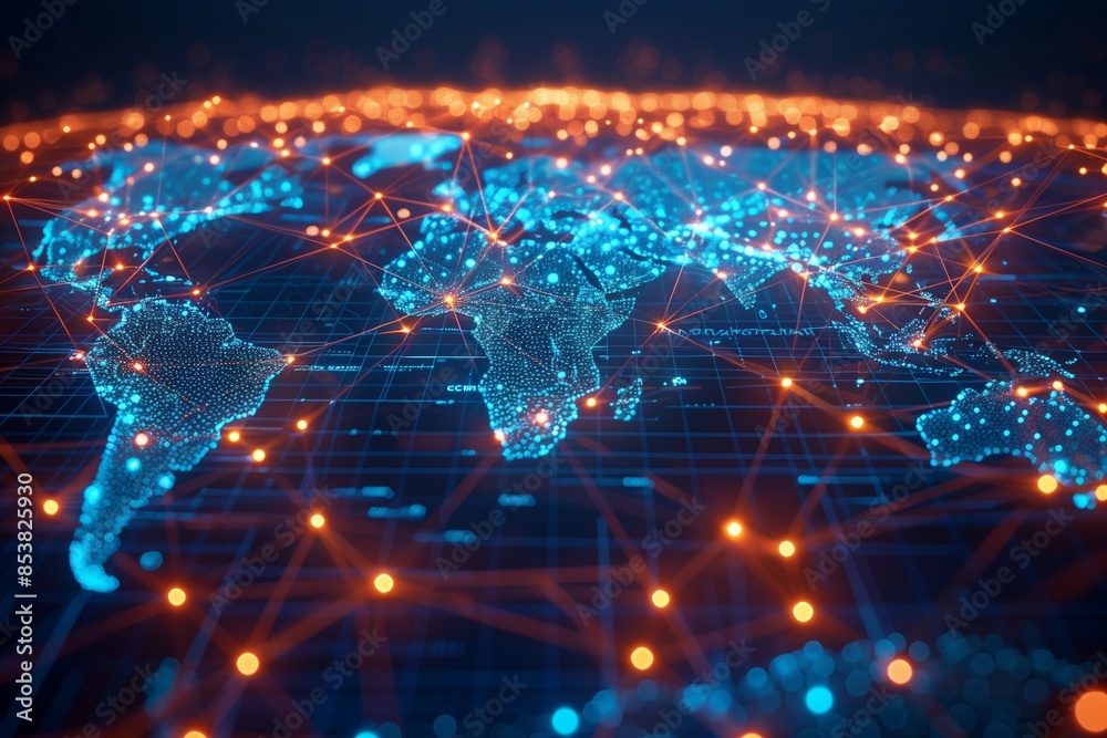 Global Business Network: Digital Global Connections Map