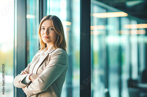 Free Download Portrait of smiling businesswoman indoor - GFXLoad