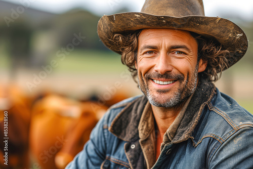Portrait of a handsome smiling farmer