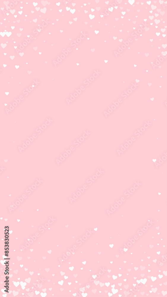 White hearts scattered on pink background. White hearts scattered on pink background.