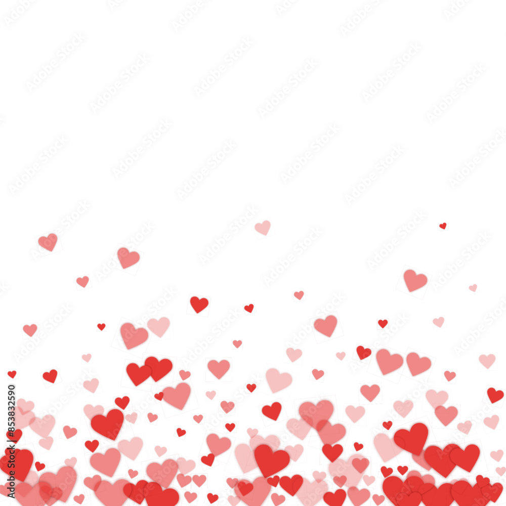 Red hearts scattered on white background. Red hearts scattered on white background.